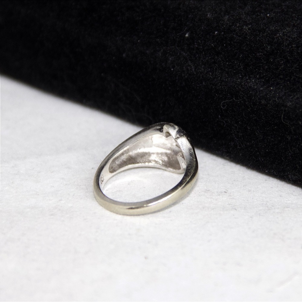 10k White Gold Stardust Textured Asymmetrical Bypass Ring Size 6.5 - Picture 6 of 9
